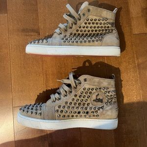 Louboutin studded suede sneaker